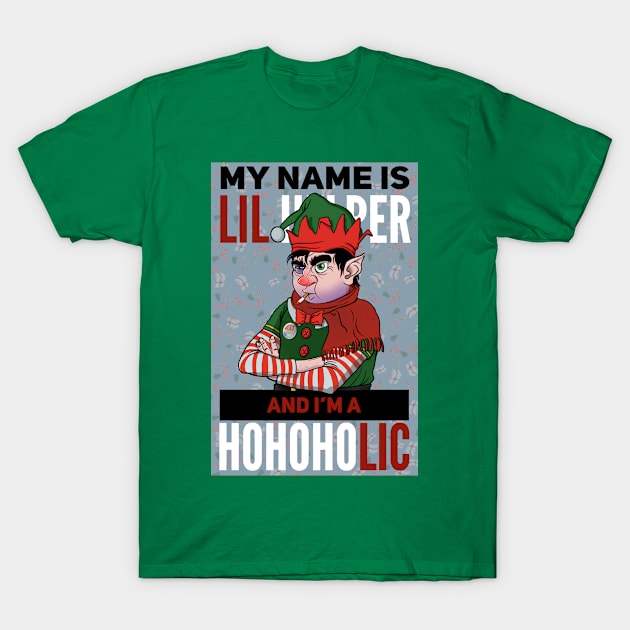 Santa's Little Helper HoHoHolic T-Shirt by SheenGraff